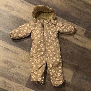 H&M Tan Snowsuit with Patterned Design